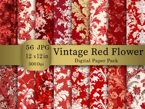 3D Red Flower Digital Paper Bundle: A Versatile Tool for Creative Projects