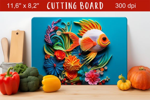 Colorful Fish Cutting Board 3D Design