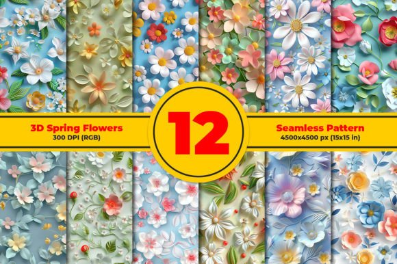 Discover the Versatility of 3D Spring Flowers Seamless Pattern