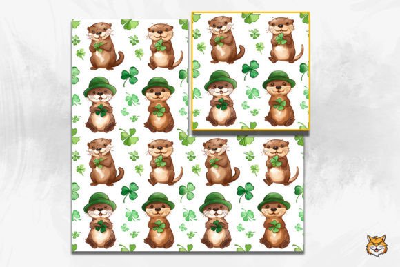 Discover the Versatility of St. Patrick Otters Seamless Pattern