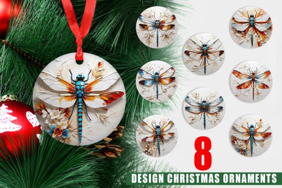 Enhance Your Christmas Decor with Ornament 3D Dragonfly Painting