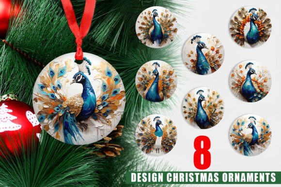 Enhance Your Christmas Decor with Ornament 3D Peacock Painting