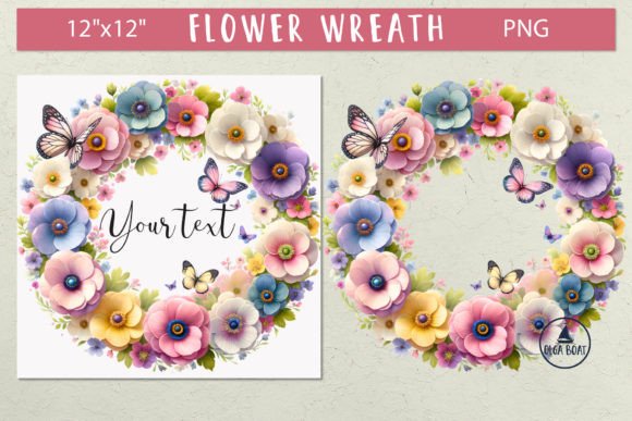 Enhance Your Designs with the 3D Flowers Frame Floral Wreath PNG