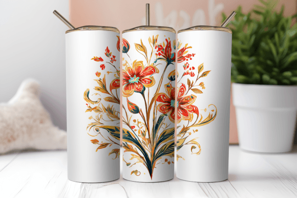 Enhance Your Drinkware with Red Flowers 20oz Tumbler Wraps