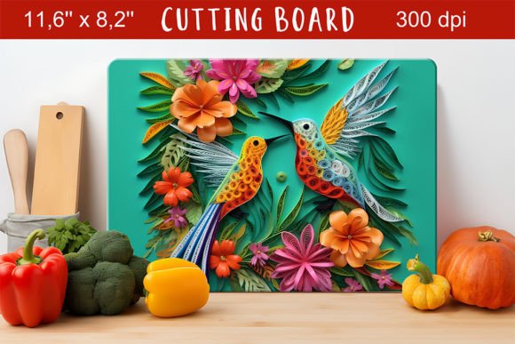 Enhance Your Projects with a 3D Hummingbird Cutting Board PNG