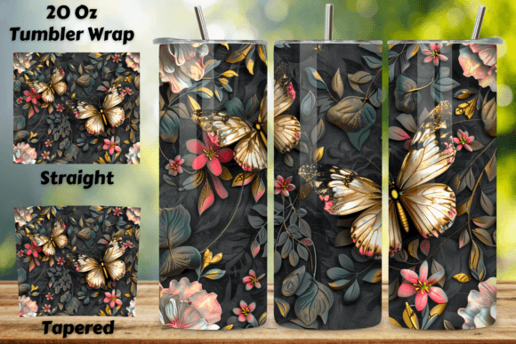 Enhance Your Tumblers with 3D Floral Butterfly Wrap