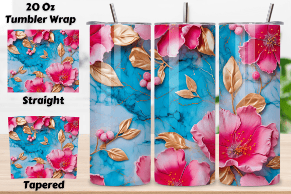 Enhance Your Tumblers with 3D Pink Floral Wrap