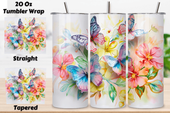 Explore the Magic of 3D Butterfly Fantasy Tumbler Wrap PNG for Your Sublimation Projects