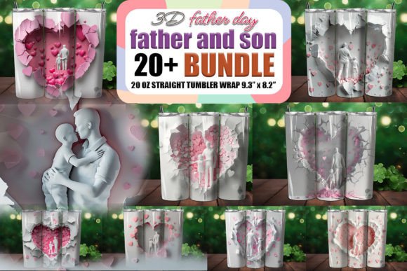 Explore the Perfect Gift: Dad Son Father's Day 3D Tumbler Wrap