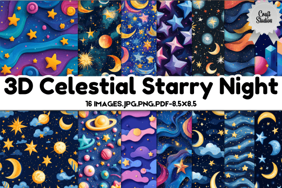 Exploring 3D Celestial Starry Night Digital Paper: A Versatile and High-Quality Design Resource