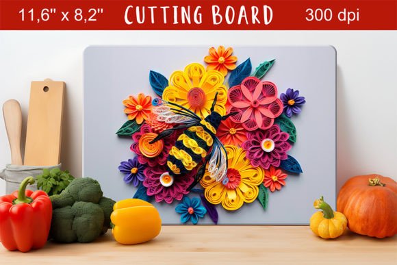 Flowers and Bee 3D Cutting Board: A Versatile and Charming Addition to Your Kitchen