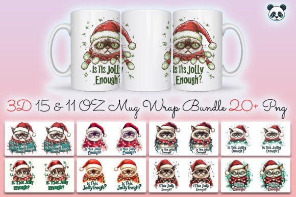 Funny Cat Christmas Mug Wrap Bundle: A Purrfect Addition to Your Holiday Cheer