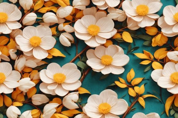 Realistic 3D Flowers Background: A Versatile and Vibrant Design Element