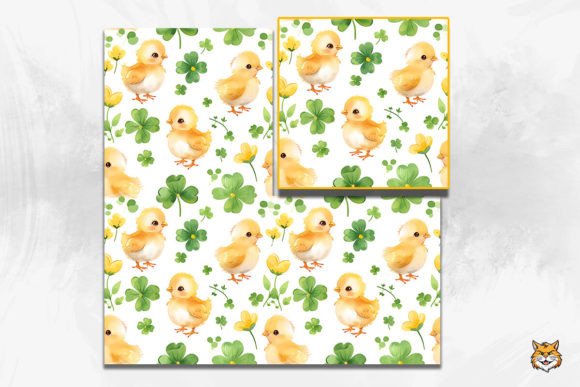 St. Patrick Chicks Seamless Pattern