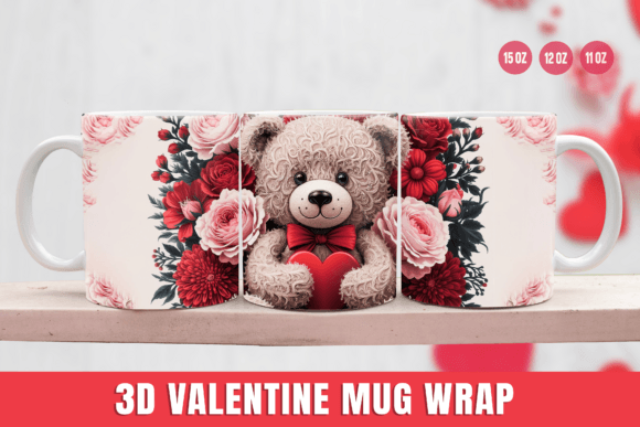 Transform Your Mug with the Charming Animals 3D Valentine Mug Wrap