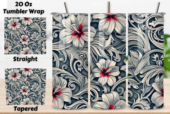 Transform Your Projects with 3D Tropical Hibiscus Tumbler PNG