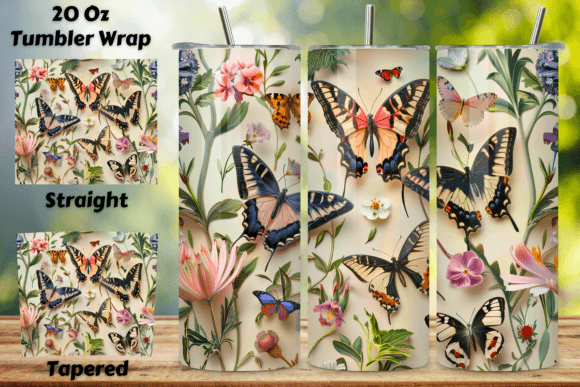 Transform Your Tumblers with 3D Butterfly Bloom Wrap Designs