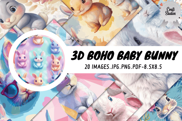 Unlocking Creativity with 3D Boho Baby Bunny Digital Paper: A Versatile Tool for Modern Crafters